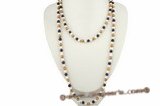 rpn190 Class hand knotted 6-7mm colorful potato pearl costume rope neckace