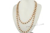 rpn192 Stylish hand knotted white& champagne potato pearl rope neckace