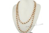 rpn192 Stylish hand knotted white& champagne potato pearl rope neckace