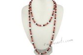 rpn194 Stylish hand knotted mix-color potato pearl rope neckace