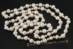 rpn311 Elegant Whorl Cultured Potato Pearls rope costume necklace