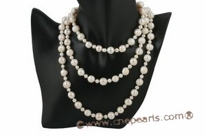 rpn311 Elegant Whorl Cultured Potato Pearls rope costume necklace