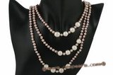 rpn312 Smart White Whorl Potato Pearl rope costume necklace