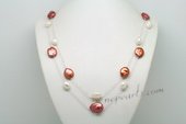 rpn320 Hand Wired 925Silver Baroque Freshwater Pearl Rope Necklace