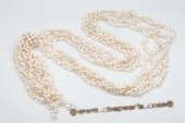 Rpn330 Trendy White FreshWater Dancing Pearls Rope Costume Necklace