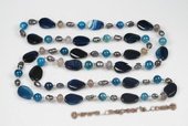 Rpn341 freshwater nugget pearl necklace with agate facet bead