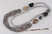 Rpn366 Fabulous Cultured Freshwater Pearl and Gemstone Rope Necklace