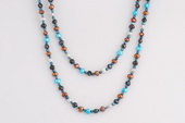 Rpn372 Amazing Colorful Gradual Nugget Pearl Rope Necklace