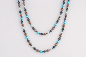 Rpn372 Amazing Colorful Gradual Nugget Pearl Rope Necklace
