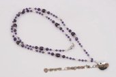 Rpn375 Fashion Amethyst and Culutred Pearl Party Opera Necklace