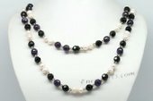 Rpn385 Fresh Look Cultured Pearl and Gemstone Rope Designer Necklace