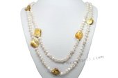 Rpn390 Fantastic Cultured Nugget Pearl and Shell Party Rope Necklace