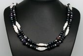 Rpn401 Multicolour Pearl and Amethyst Beads Long Necklace