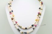 Rpn421 Colorful Freshwater pearl rope necklace in wholesale