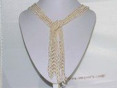 rpn452  Six Strand   freshwater seed pearl Long Style  scarf Necklace