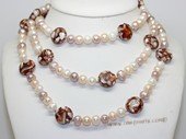 rpn475 Hand knotted 8-9mm Freshwater potato pearl rope customer neckace