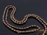 rs06 five strands dye color 5-6mm rice shape pearl strands wholesale