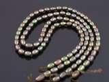 rs07 five strands dye color 5-6mm rice shape cultured pearl strands
