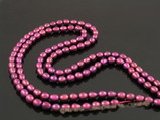 rs09 five strands 5-6mm  win red dye color rice shape pearl strands