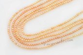rseed013 Wholesale 1.5-2mm AA Grade Off Round seed Pearls strands in pink