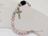 rybr030 wholesale 7-8mm purple potato  pearl rosary bracelet