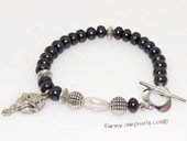 rybr036 freshwater button pearl  catholic jewelry  rosary bracelet