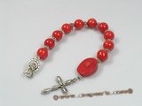 ryc002 Sacred red coral One Decade Rosary pocket Chaplet