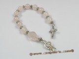 ryc004 Sacred rose quartz One Decade Rosary pocket Chaplet