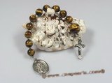 ryc007  8mm tiger's eye  gemstone One Decade Rosary pocket Chaplet