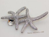 sbrm003 Starfish Pendant  Brooch Mounting  in Sterling Silver with Zircon