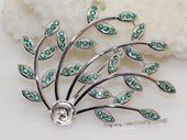 sbrm004 Branch Style Pendant  Brooch Mounting  in Sterling Silver with Zircon