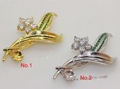 sbrm008 Sterling Silver  Zircon Pendant  Brooch Mounting  in Feather Style