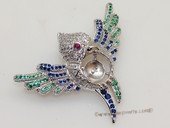 sbrm011 Sterling Silver  Zircon Pendant  Brooch Mounting  in Bird Design