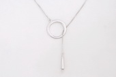 sc004 18inch 925 Sterling silver box chain with pendant mounting