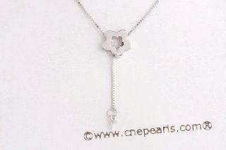 sc017 18inch 925 Sterling silver box lariat chain with pendant mounting