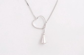 sc018 18inch 925 Sterling silver box lariat chain with pendant mounting