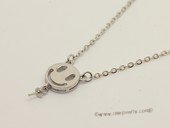 sc086 18inch 925 Sterling silver  chain with face pendant mounting
