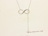 sc090 925 Sterling silver chain with infinite pendant mounting