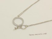 sc106 925 Sterling silver cirlce pendant chain