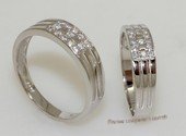 scj005 Sterling Silver Zircon Promise Couple Rings Set for Two