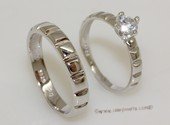 scj009 His and Her  Sterling Silver Couple Rings