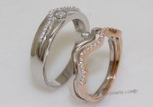 scj011 Clear Zircon 925 Silver Couple Rings Lover Gift