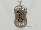 scj015 Love&Love  Engraved Matching Sterling Silver Couple Pendants