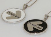 scj016 Sterling Silver Her & Him Valentine’s Day Gifts   Couple Pendant