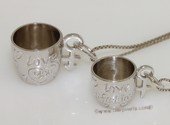 scj019 Pair Cup Design Gender Sign  Sterling Silver  Pendant for Couple