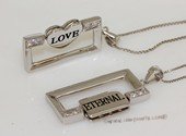 scj020 Eternal Love  Heart   Couple Pair  Sterling Silver Pendant