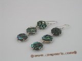 se016 13mm ABALONE SHELL dangle earrings with sterling hook