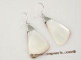 se022 Triangle Shape Mother of Pearl Shell dangle earring with 925 silver hook