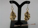 SE029 sterling ear hook combine with spiral CONCH Shell dangle earrings