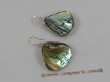 se053 925silver ear hook dangling with tear-drop ABALONE SHELL